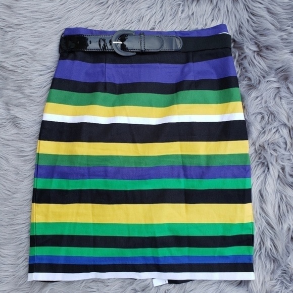 Worthington Striped Multicolor Pencil Skirt 12 - Picture 1 of 4
